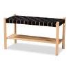Baxton Studio Cadmus Rustic Mid-Century Black and Oak Brown Finished Wood Bench 199-12170-ZORO